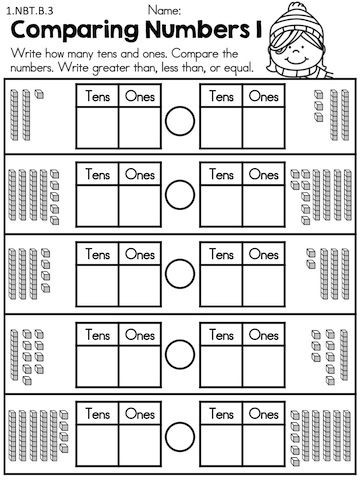 Tens and Ones Worksheets Kindergarten Winter Math Worksheets 1st Grade
