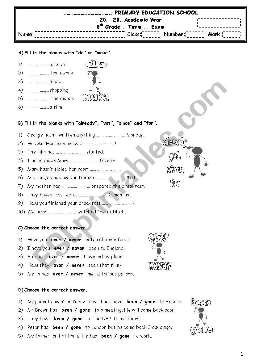 Tenses Worksheets for Grade 5 Present Perfect Tense Esl Worksheet by Carpe M78