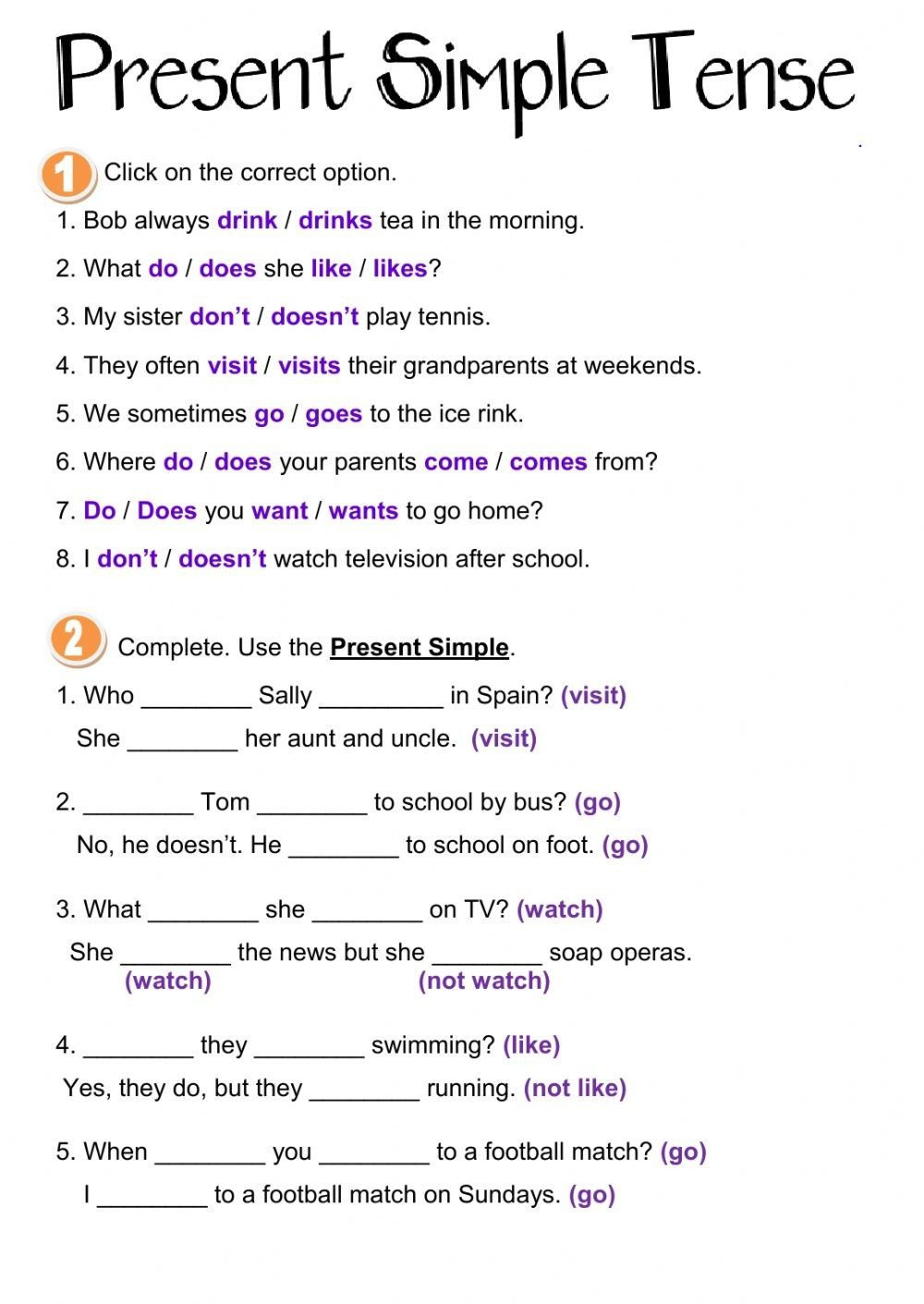 Tenses Worksheets for Grade 6 Pin by Nguyen Thu On Grade 6