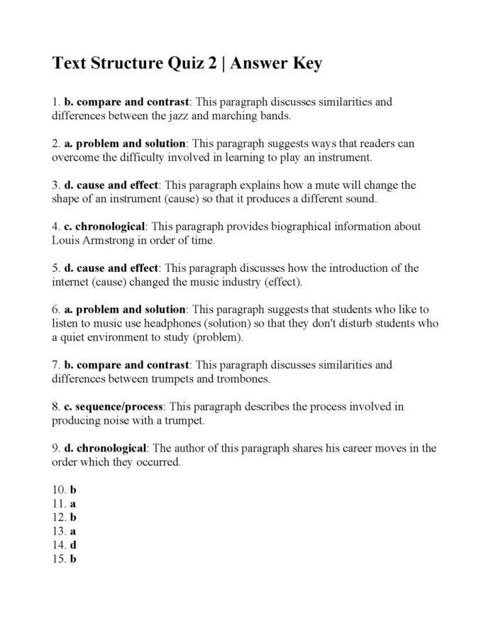 Text Structure Worksheets Grade 4 Text Structure Quiz Answers Ereading Worksheets Shapes Grade