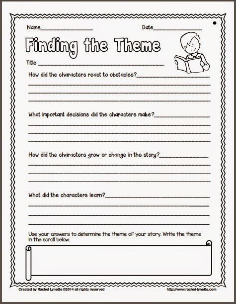Theme Worksheet Grade 4 Ideas for Teaching theme and A Couple Freebies Minds In