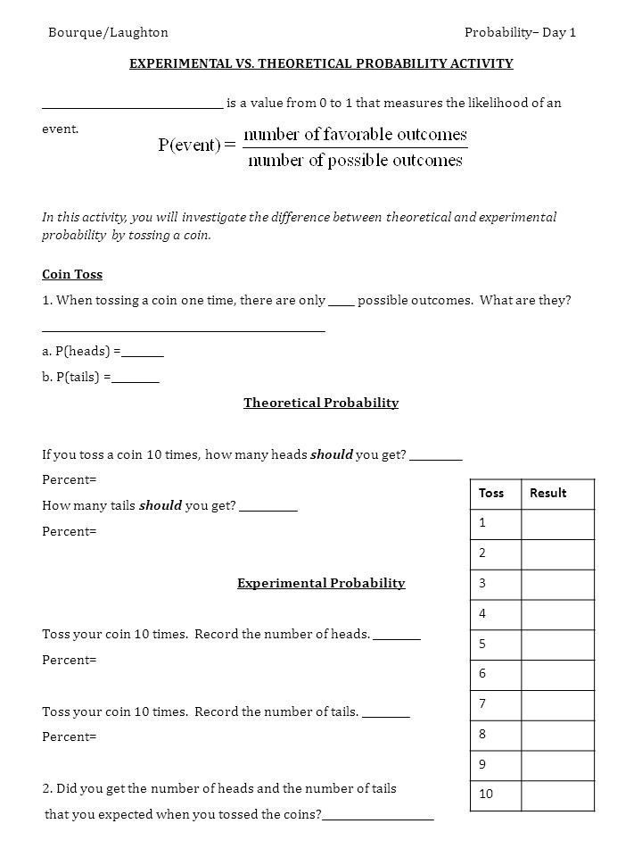 Theoretical Probability Worksheets 7th Grade Seventh Grade Probability Lessons Tes Teach