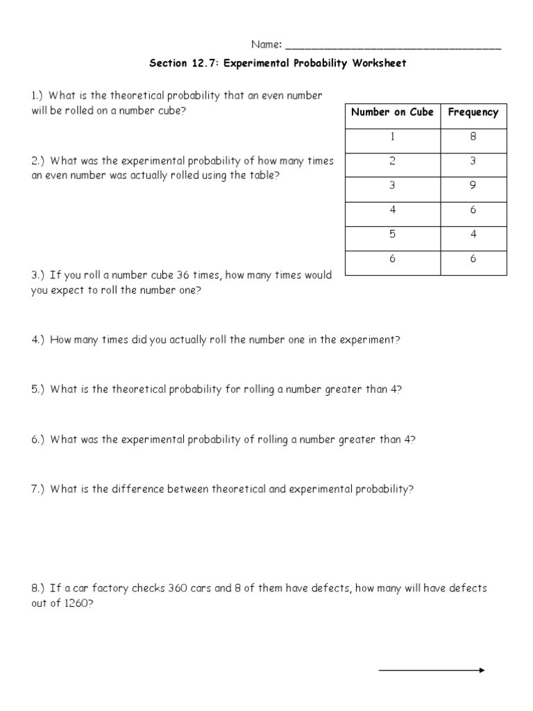 Theoretical Probability Worksheets 7th Grade theoretical Probability Worksheet 7th Grade Pdf ÙÙ ÙØ³Ø¨Ù ÙÙ