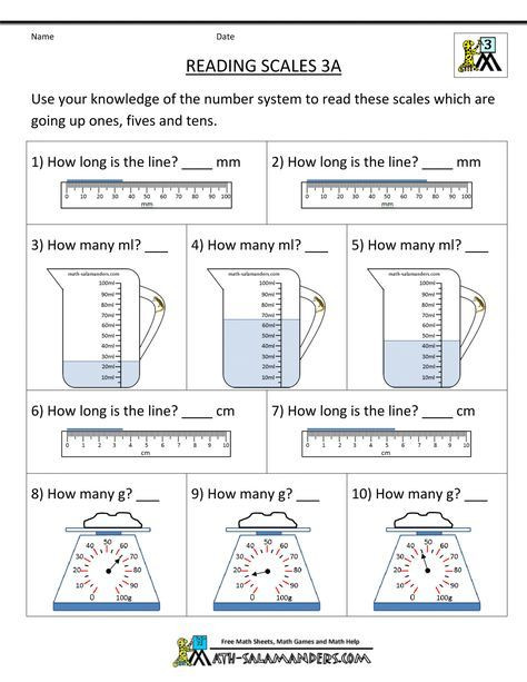 Third Grade Measurement Worksheets 3rd Grade Measurement Worksheets Reading Scales 3a 1 000