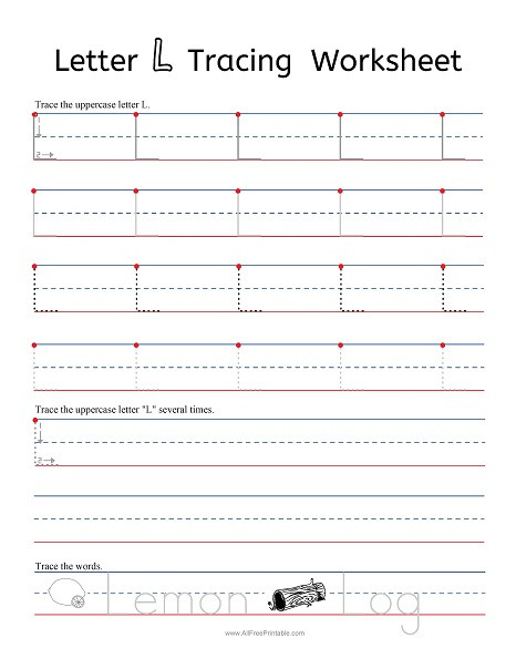 Tracing Lowercase Letters Printable Worksheets Letter L Tracing Worksheets Free Printable