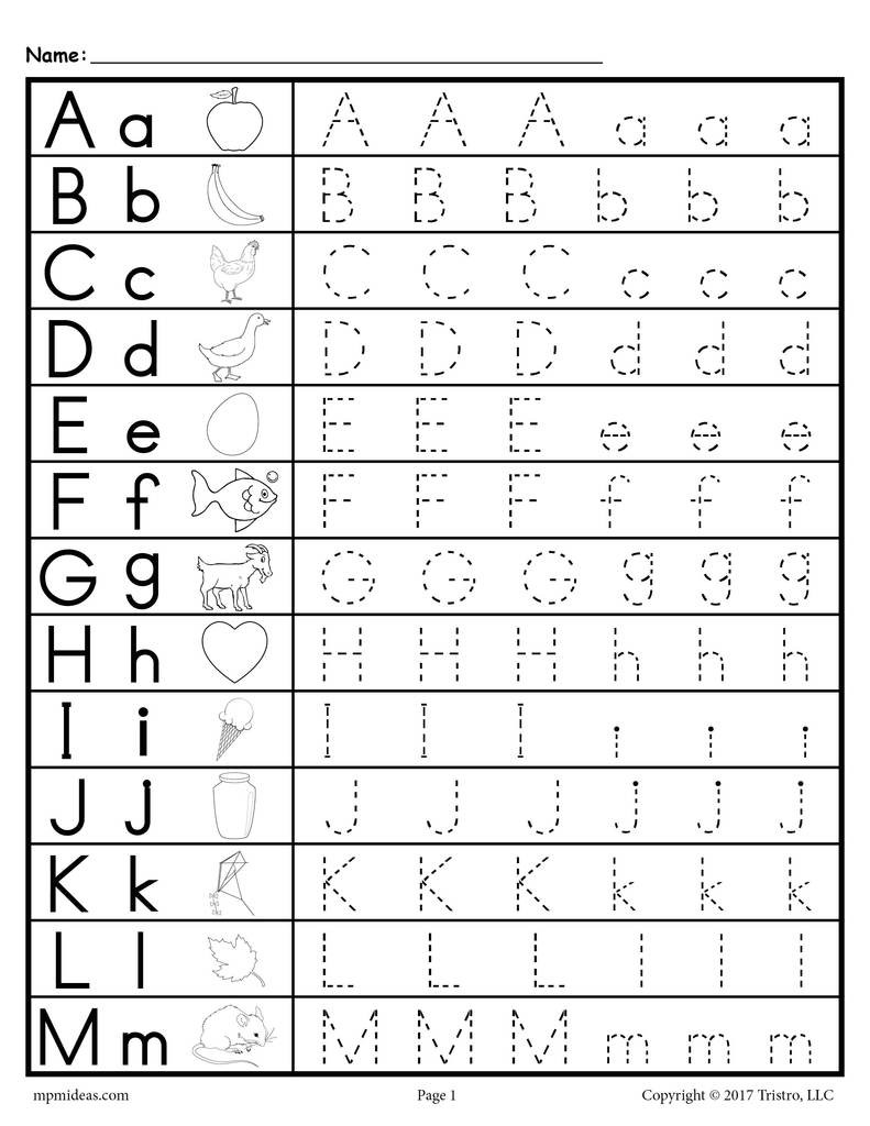 Tracing Lowercase Letters Printable Worksheets Uppercase and Lowercase Letter Tracing Worksheets – Supplyme