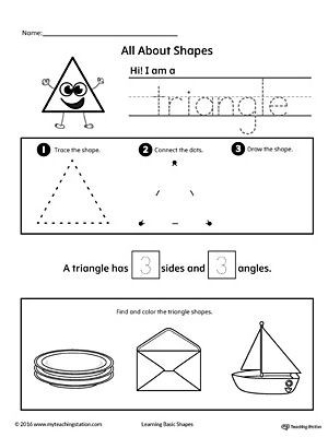 Triangle Worksheet for Kindergarten All About Triangle Shapes