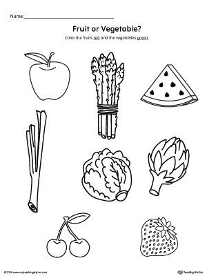 Vegetable Worksheets for Kindergarten Color the Fruits and Ve Ables