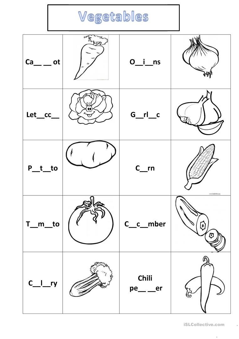 Vegetable Worksheets for Kindergarten Vegetables English Esl Worksheets for Distance Learning