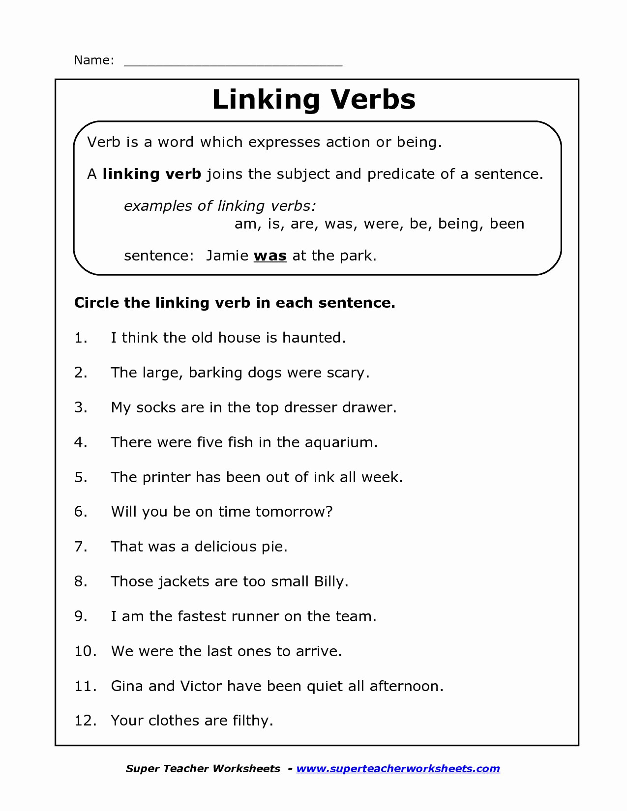 Verbs Worksheet 4th Grade 4th Grade Verbs Worksheet