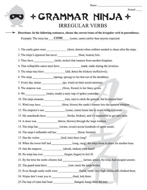 Verbs Worksheet 4th Grade Free English Grammar Worksheets for 4th Grade 3