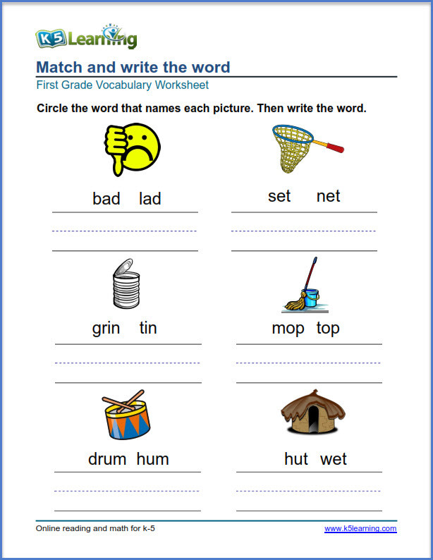 Vocabulary Worksheets for 1st Graders First Grade Vocabulary Worksheets – Printable and organized