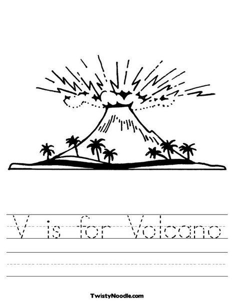 Volcano Worksheets for Kindergarten V is for Volcano Worksheet