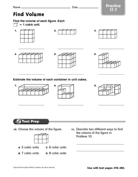 Volume Worksheet 4th Grade Find Volume Practice 17 7 Worksheet for 4th 6th Grade