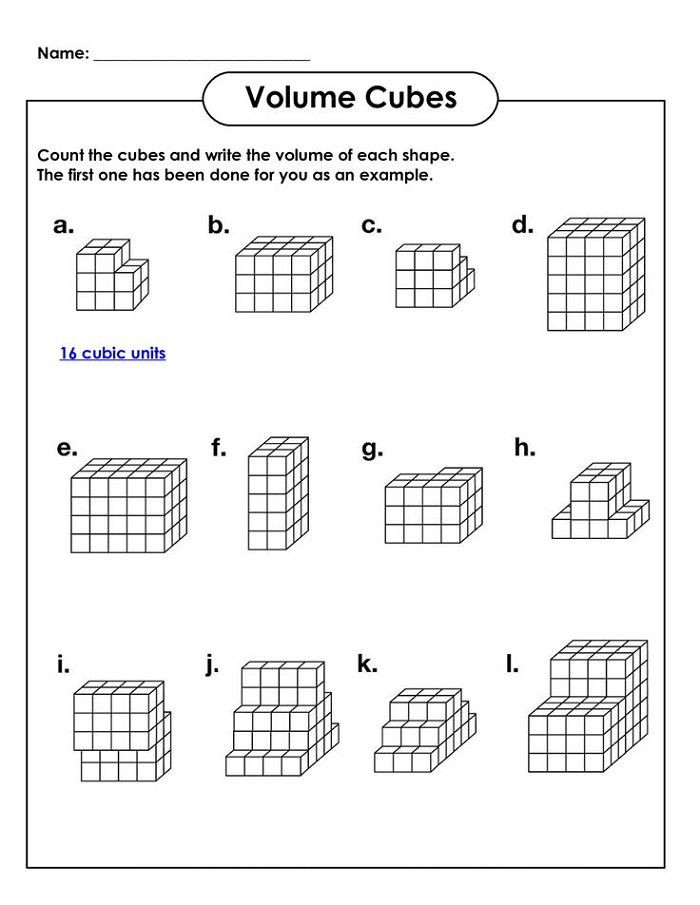 Volume Worksheet 4th Grade Math Worksheets for Kids