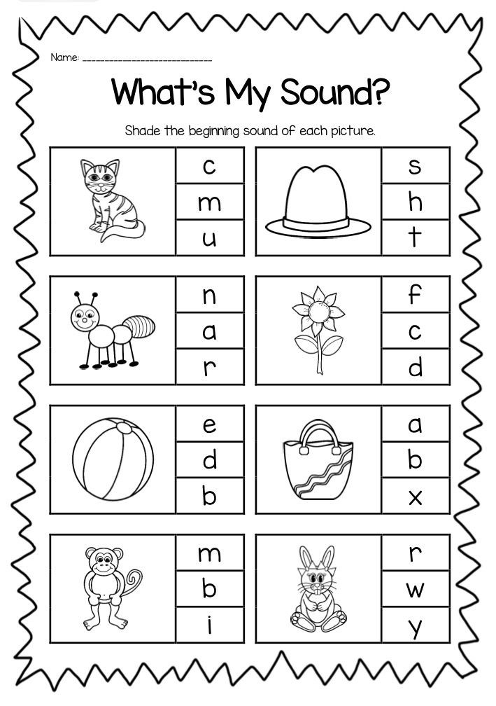 Vowel Worksheets for Kindergarten Beginning sounds Printable Worksheet Pack Kindergarten