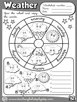 Weather Worksheets for First Graders the Weather Worksheet 1 Page 1 B&amp;w Version