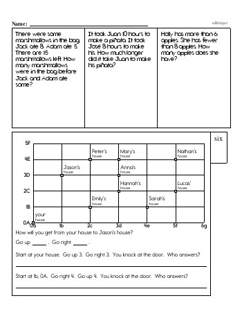 Word Problem Worksheets 1st Grade 1st Grade Word Problems