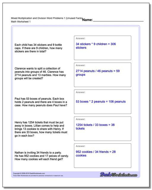 Word Problem Worksheets for Kindergarten Word Problems