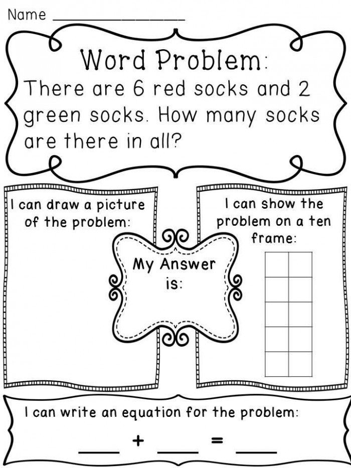Word Problems for Kindergarten Worksheets Word Problems for Kids Worksheets