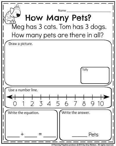 Word Problems Worksheets for Kindergarten January Kindergarten Worksheets