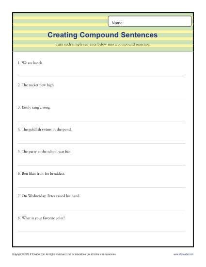 Writing Sentences Worksheets 3rd Grade Pund Sentence Worksheet