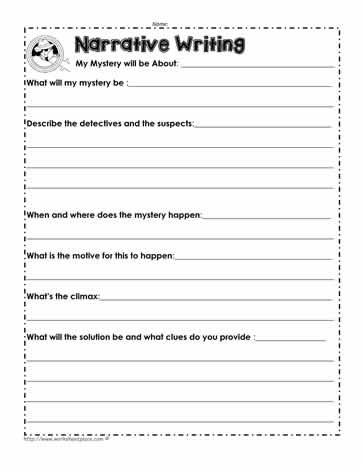 Writing Worksheets 4th Grade Mystery Writing Worksheet Worksheets