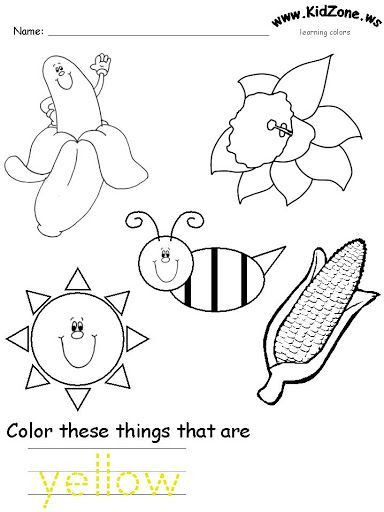Yellow Worksheets for Preschool Color Worksheet for Kids