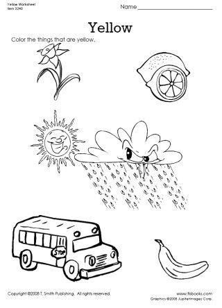 Yellow Worksheets for Preschool Snapshot Image Of Color Things that are Yellow Worksheet