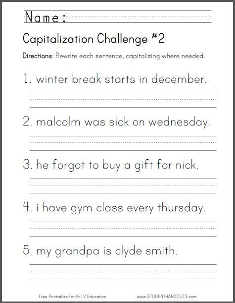 1st Grade Capitalization Worksheets Image Result for Basic Sentence Structure Worksheet 1st