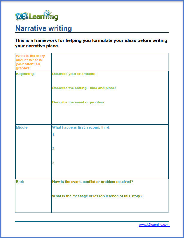 1st Grade Sentence Starters tools for Narrative Writing Practice