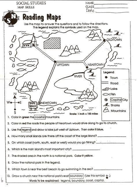 2nd Grade Map Skills Worksheets social Stu S Skills
