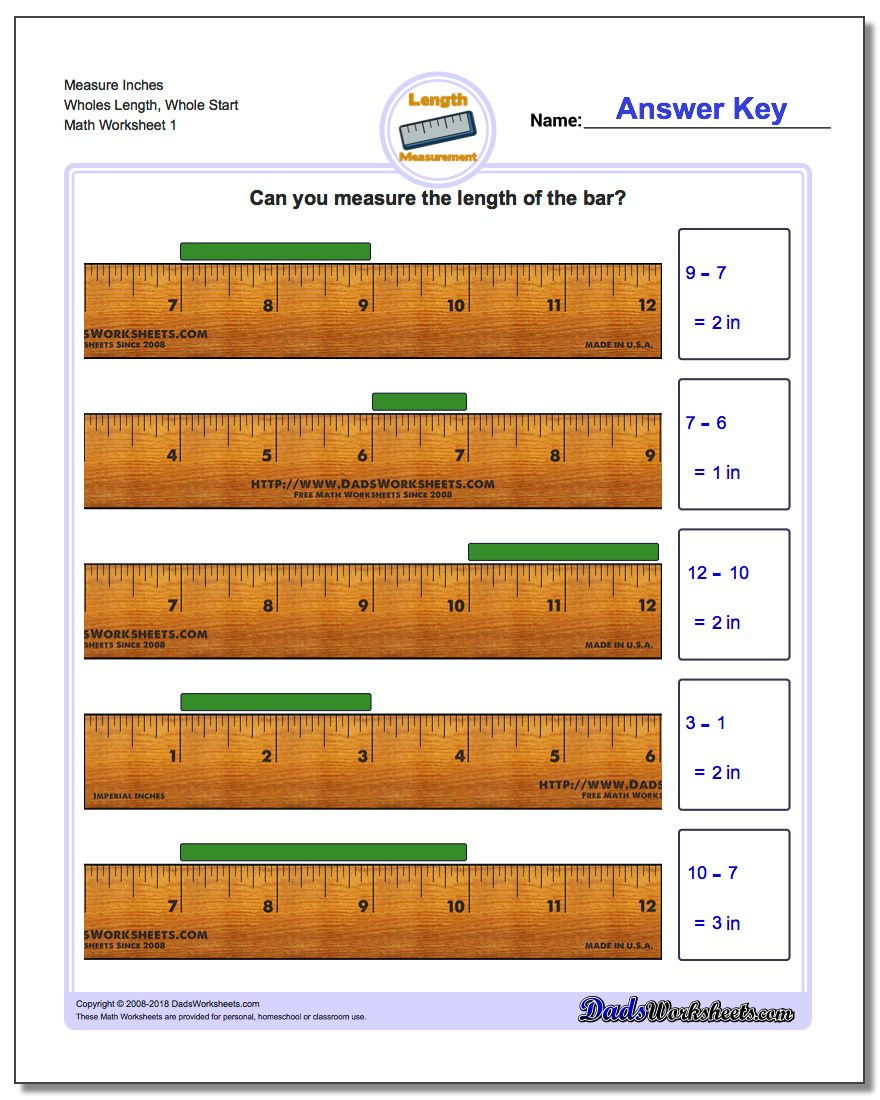 2nd Grade Measurement Worksheets Inches Measurement