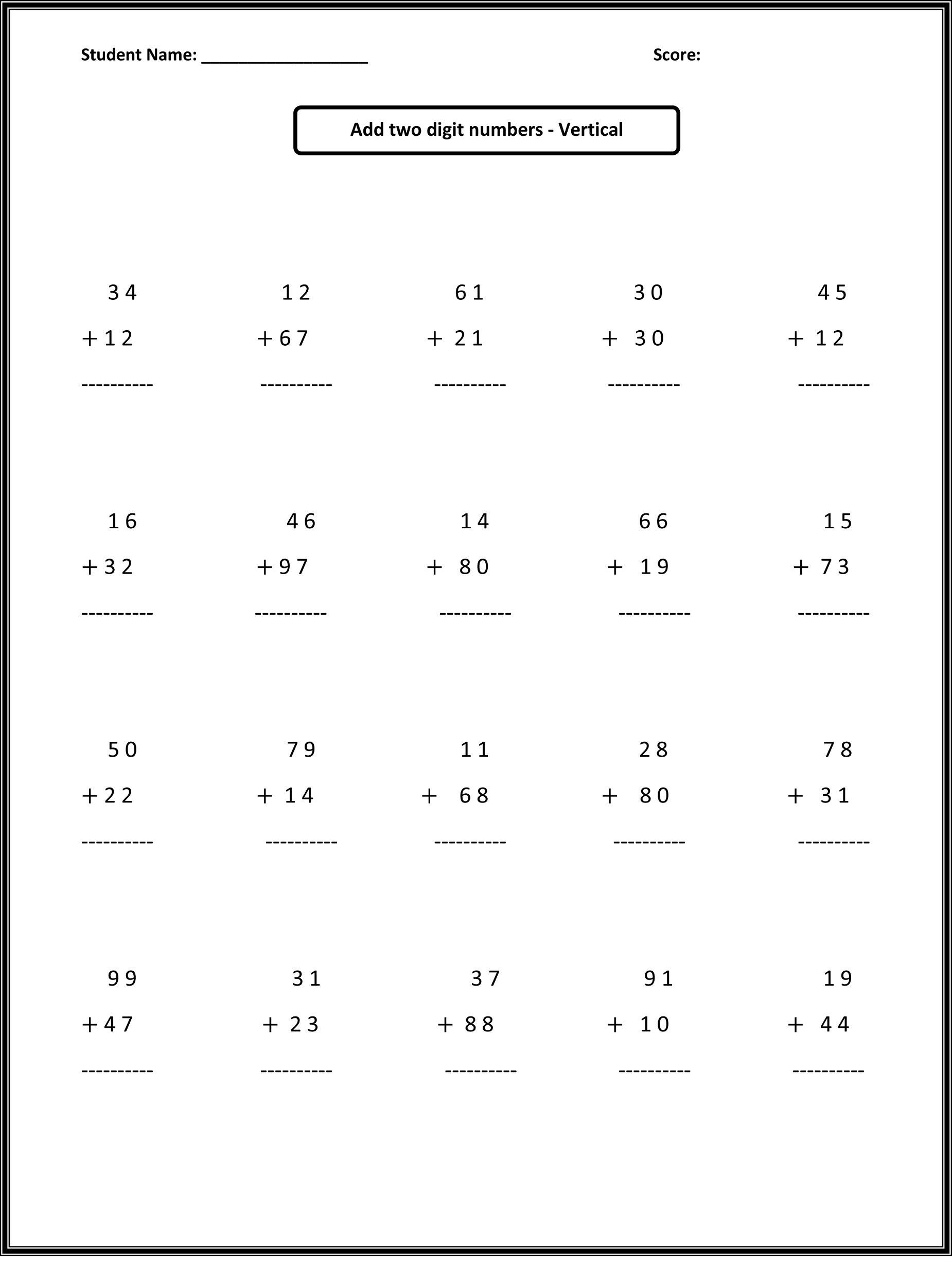 2nd Grade Multiplication Worksheets Free 2nd Grade Math Worksheets Activity Shelter Addition
