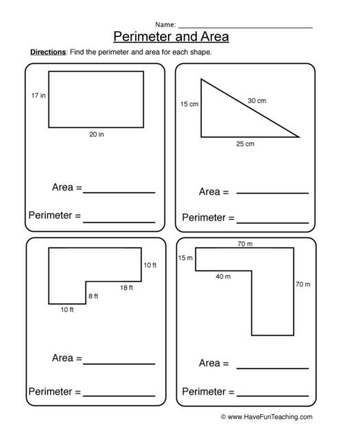 2nd Grade Perimeter Worksheets Perimeter Worksheets • Have Fun Teaching