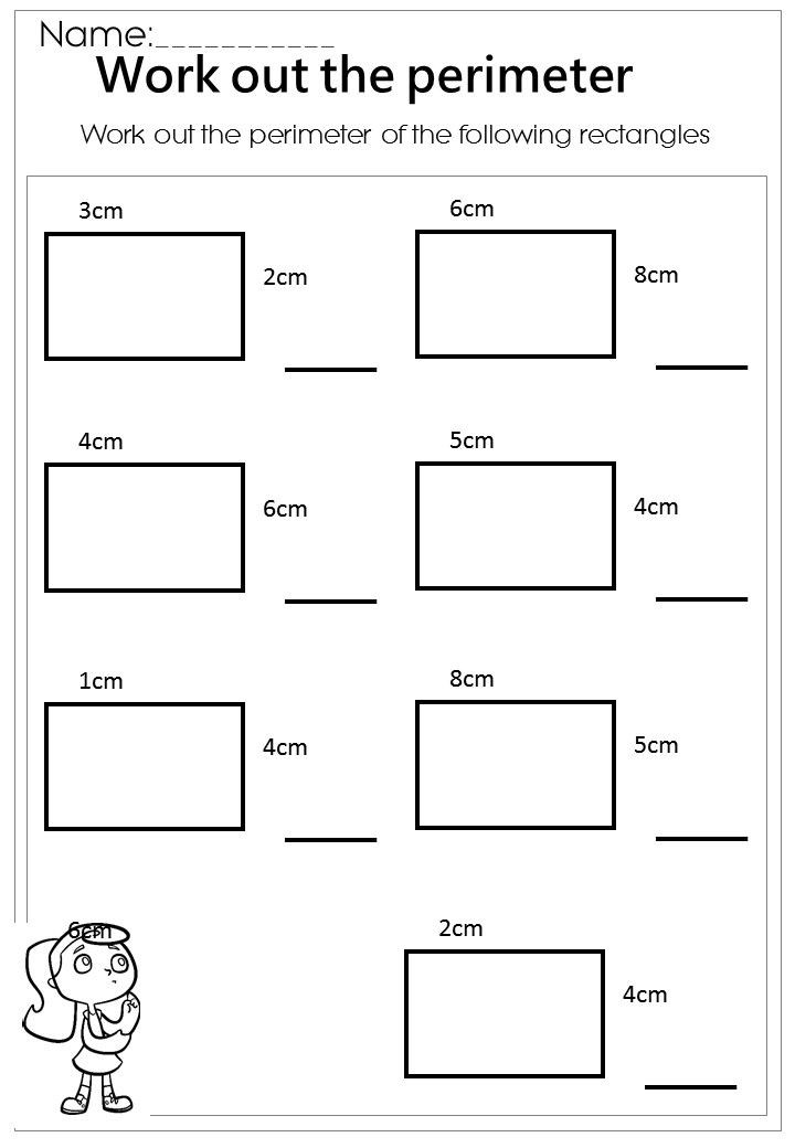 2nd Grade Perimeter Worksheets Work Out the Rectangle Perimeter Worksheet