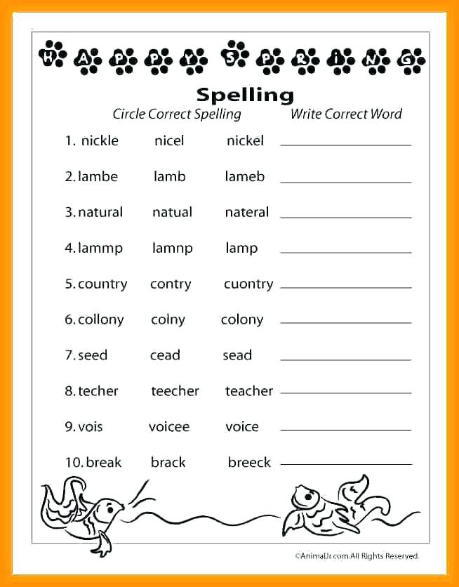 2nd Grade Spelling Worksheets Spelling Activities for 2nd Grade Grade Spelling Worksheets