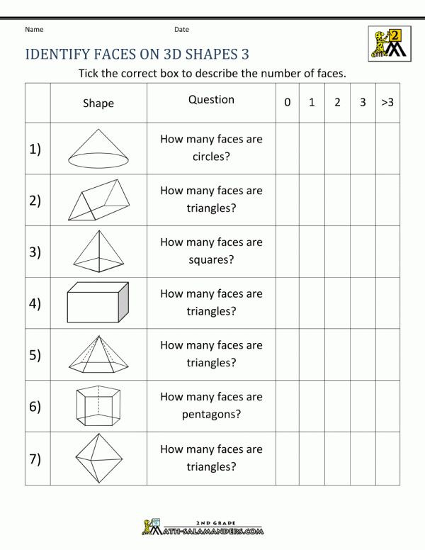 3d Shapes Worksheets 2nd Grade 10 2d and 3d Shapes Worksheet Grade 2 Check More at