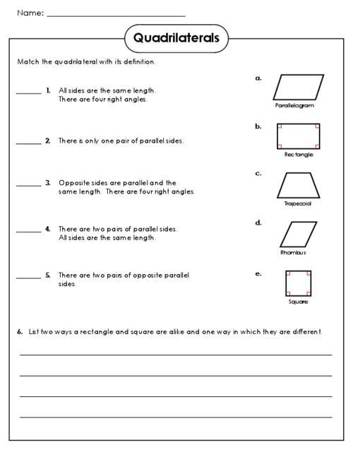 3rd Grade Geometry Worksheets Image Result for Quadrilateral Worksheet for 3rd Grade