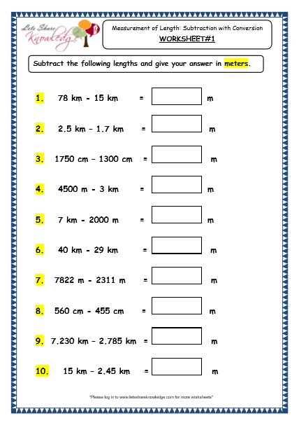 3rd Grade Measurement Worksheets 78 Worksheet Length Grade 3