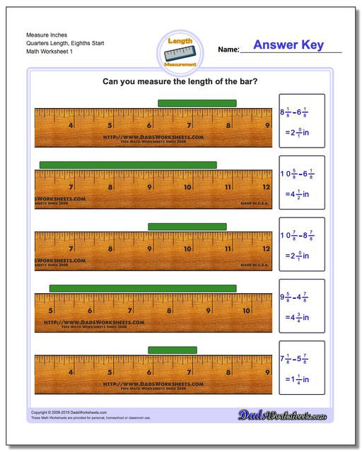 3rd Grade Measuring Worksheets Inches Measurement