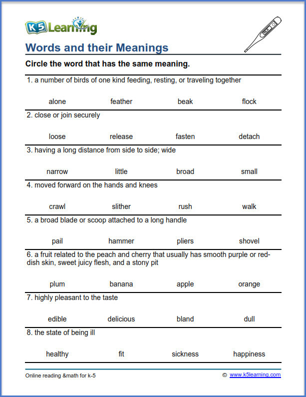 3rd Grade Vocabulary Worksheets Grade 3 Vocabulary Worksheets – Printable and organized by