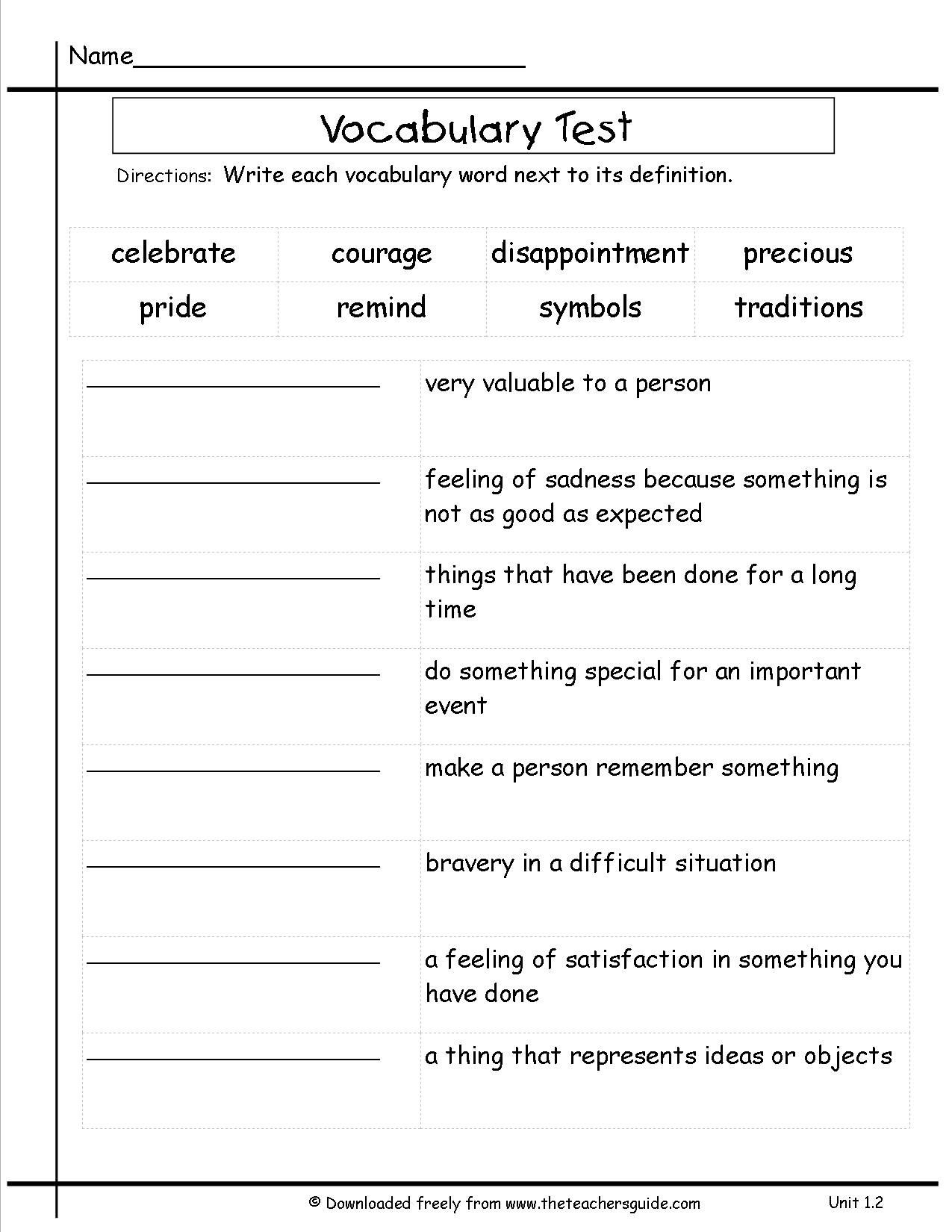 3rd Grade Vocabulary Worksheets Pin On Education Reading