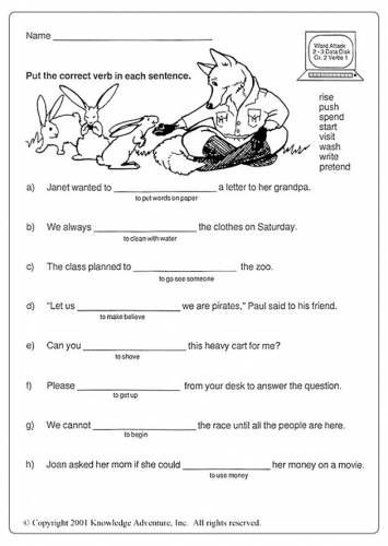 4th Grade English Worksheets 4th Grade Verb Worksheets