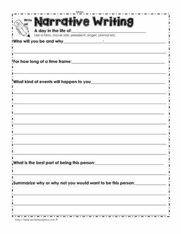 4th Grade Writing Worksheets A Day In the Life Worksheet Worksheets