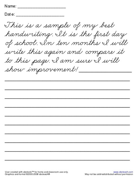 4th Grade Writing Worksheets Cursive Practice Letter Writing Worksheet for 4th Grade