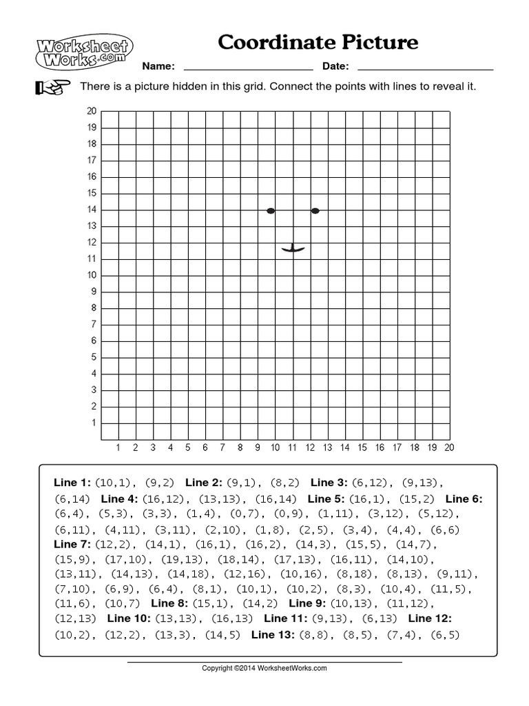 5th Grade Coordinate Grid Worksheets Coordinate Picture Worksheets Works