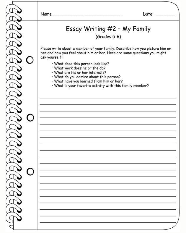 6th Grade Essay Writing Worksheets Free Writing Prompt for Essay Writing