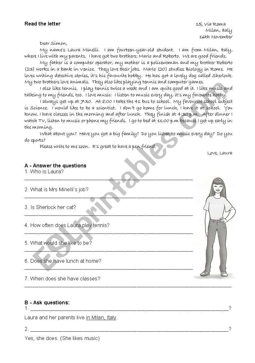 6th Grade Reading Worksheets Reading 6th Grade 3 Pages Test Esl Worksheet by atsitab