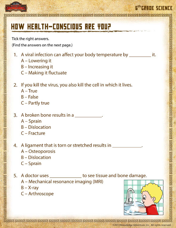 6th Grade Science Worksheets How Health Conscious are You View – 6th Grade Worksheets – sod